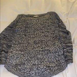 Gray, black and white sweater